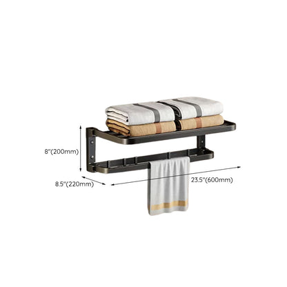 Modern Black Bathroom Accessory Set with Towel Bar