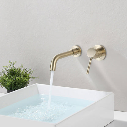 Modern Single Handle Wall Mount Bathroom Faucet