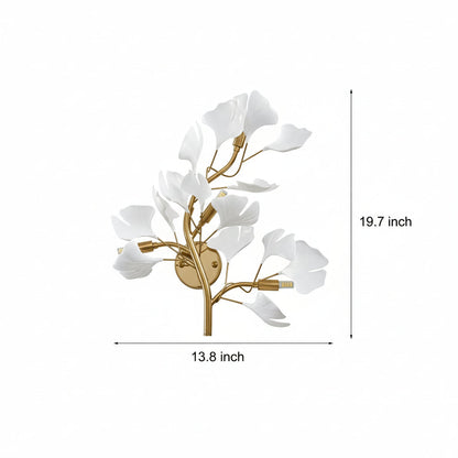 Rustic Metal Leaf Dimmable LED Wall Light