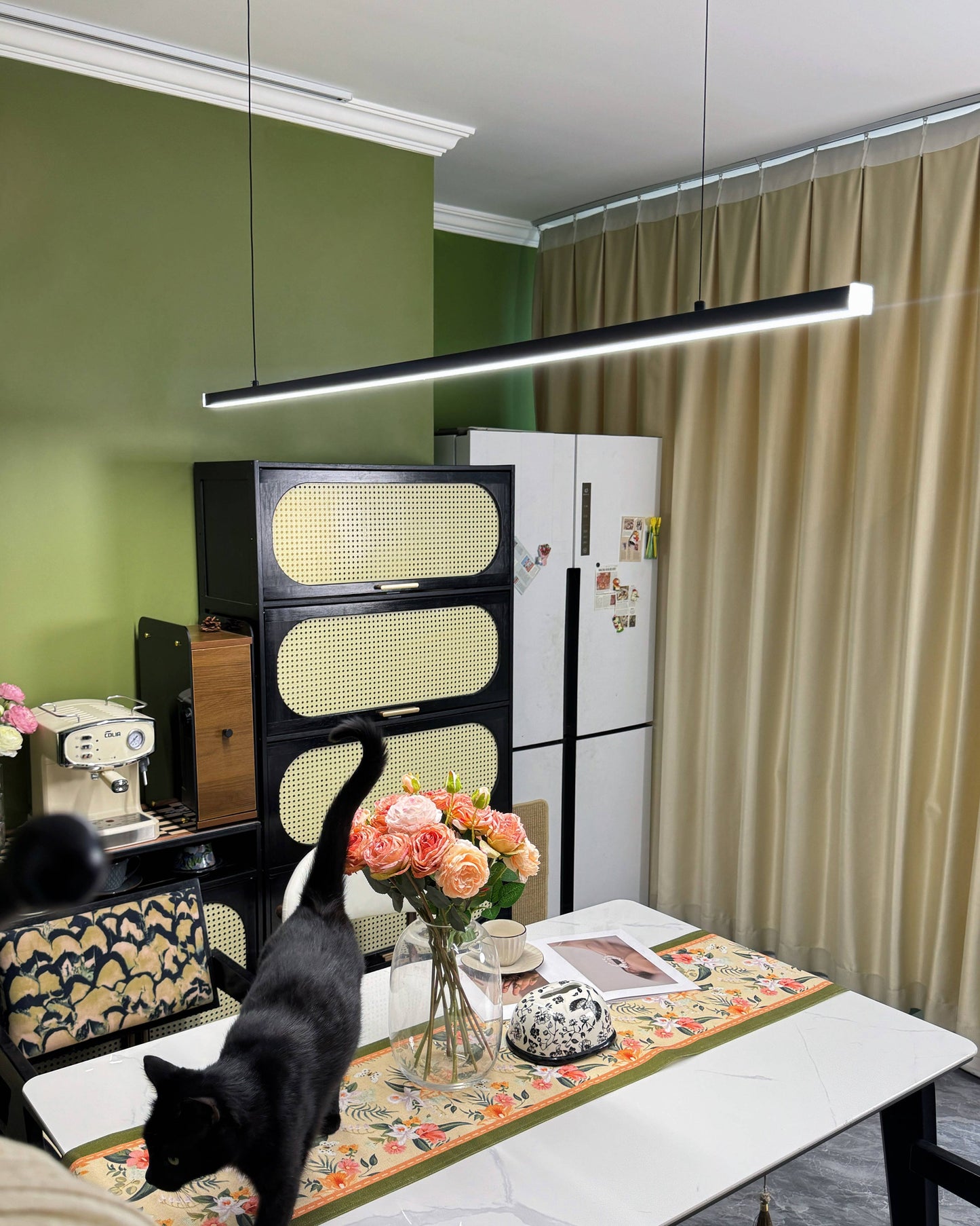Sleek Metal Kitchen Island LED Pendant Light