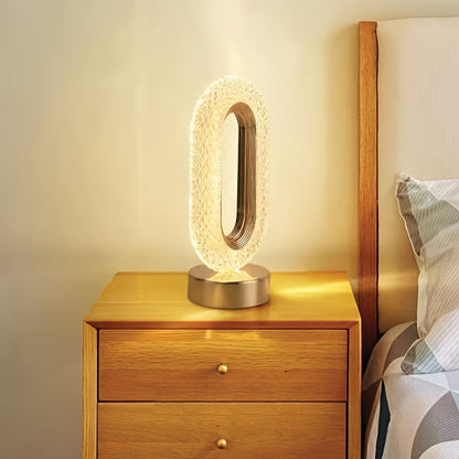 Sleek Crystal Oval Desk Lamp
