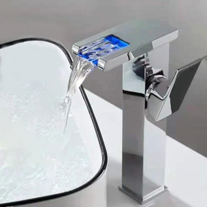 Modern LED Bathroom Sink Faucet One Hole Installation