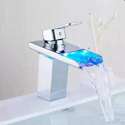 Modern LED Bathroom Sink Faucet One Hole Installation
