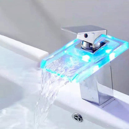 Modern LED Bathroom Sink Faucet One Hole Installation