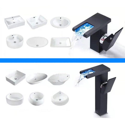 Modern LED Bathroom Sink Faucet One Hole Installation