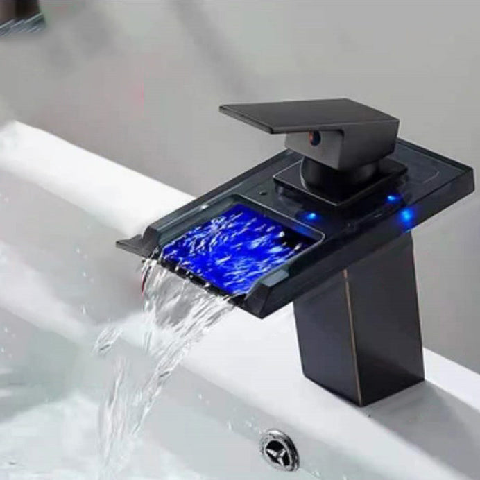 Modern LED Bathroom Sink Faucet One Hole Installation