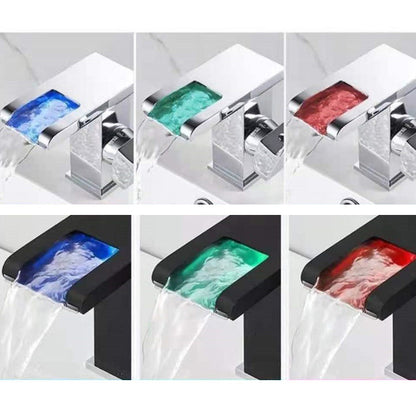 Modern LED Bathroom Sink Faucet One Hole Installation