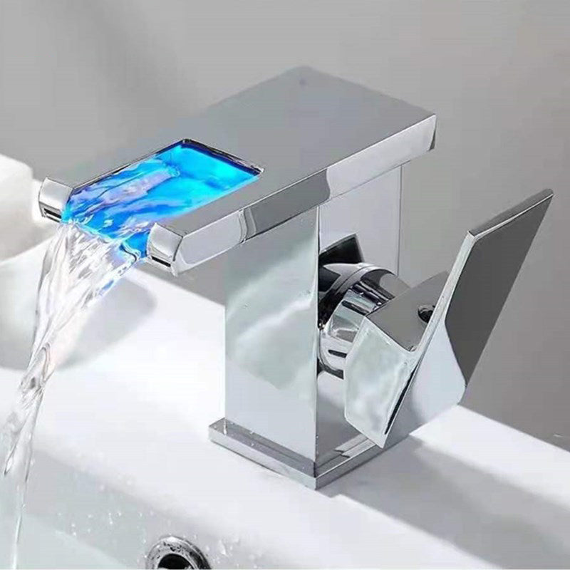 Modern LED Bathroom Sink Faucet One Hole Installation