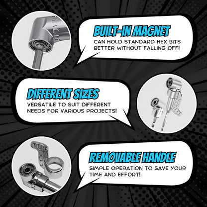 Right Angle Drill Attachment with Magnetic Grip Set
