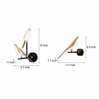 Modern Metal Bird LED Wall Light Adjustable Arm