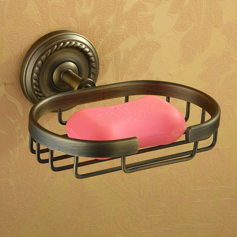 Vintage Brass Bathroom Accessory Set with Shelf and Towel Bar