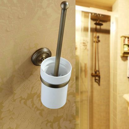 Vintage Brass Bathroom Accessory Set with Shelf and Towel Bar