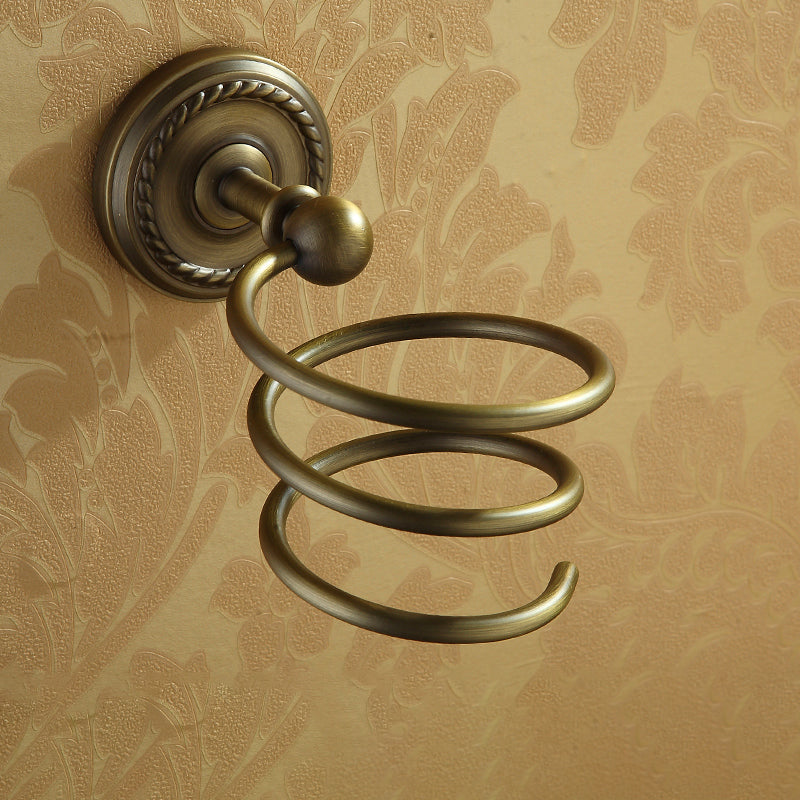 Vintage Brass Bathroom Accessory Set with Shelf and Towel Bar