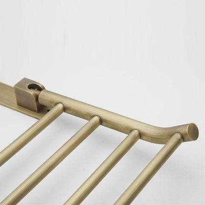 Vintage Brass Bathroom Accessory Set with Shelf and Towel Bar