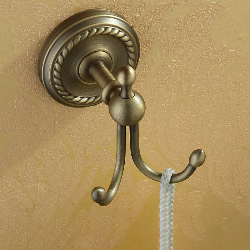 Vintage Brass Bathroom Accessory Set with Shelf and Towel Bar - Cofik