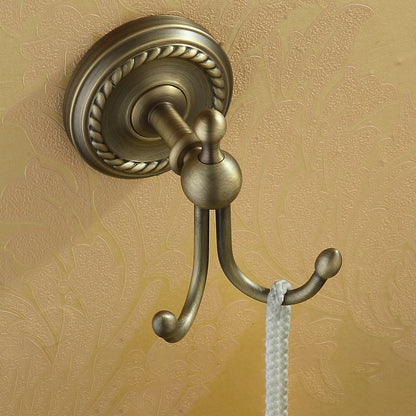 Vintage Brass Bathroom Accessory Set with Shelf and Towel Bar - Cofik
