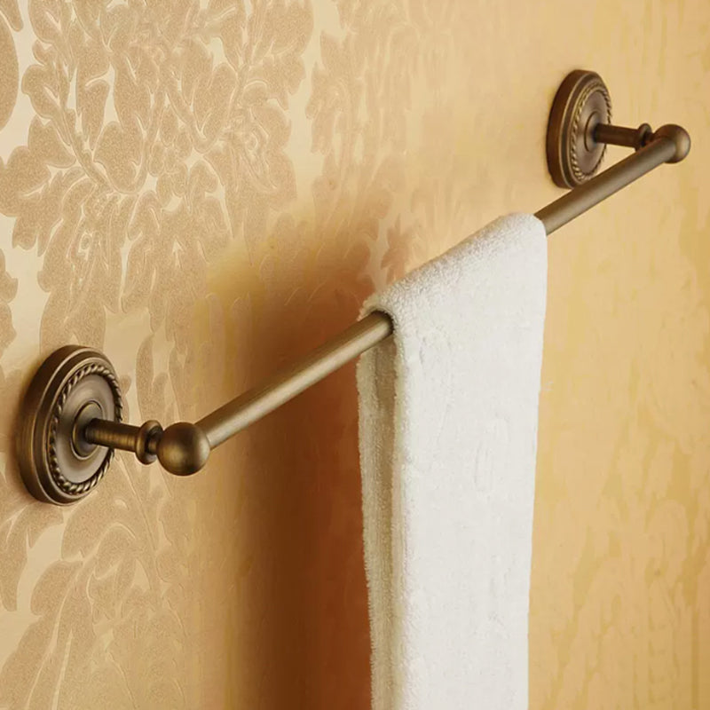 Vintage Brass Bathroom Accessory Set with Shelf and Towel Bar