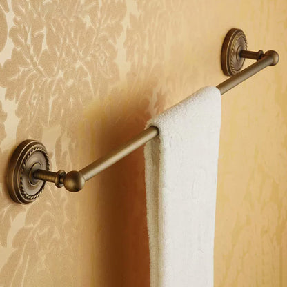 Vintage Brass Bathroom Accessory Set with Shelf and Towel Bar