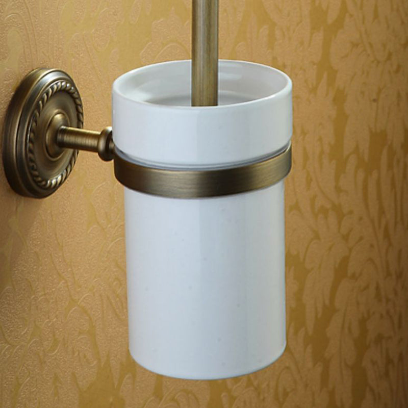 Vintage Brass Bathroom Accessory Set with Shelf and Towel Bar
