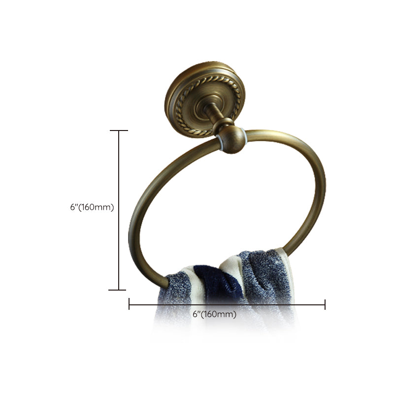 Vintage Brass Bathroom Accessory Set with Shelf and Towel Bar