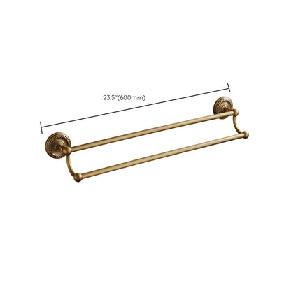 Vintage Brass Bathroom Accessory Set with Shelf and Towel Bar