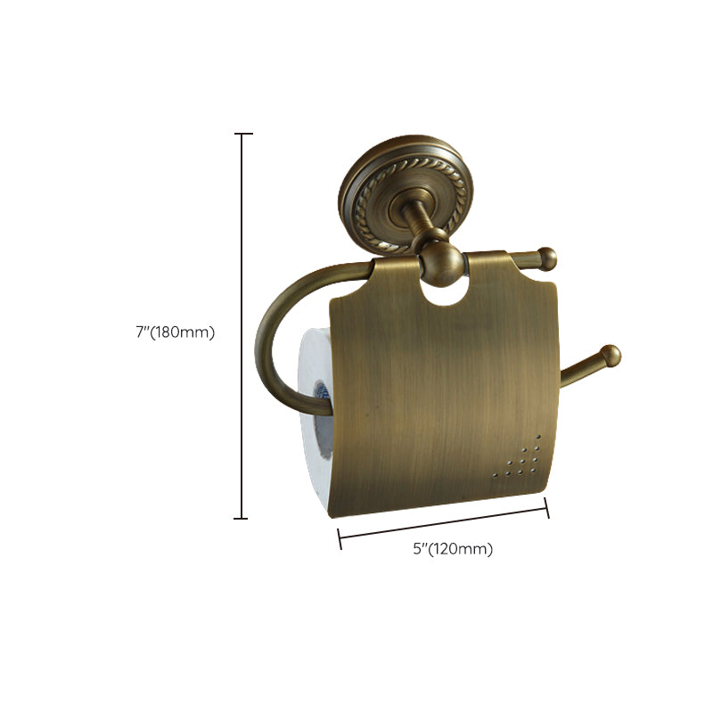 Vintage Brass Bathroom Accessory Set with Shelf and Towel Bar