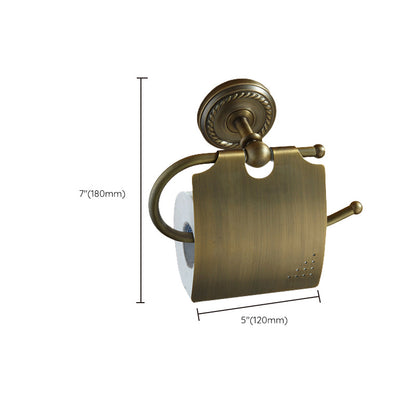 Vintage Brass Bathroom Accessory Set with Shelf and Towel Bar