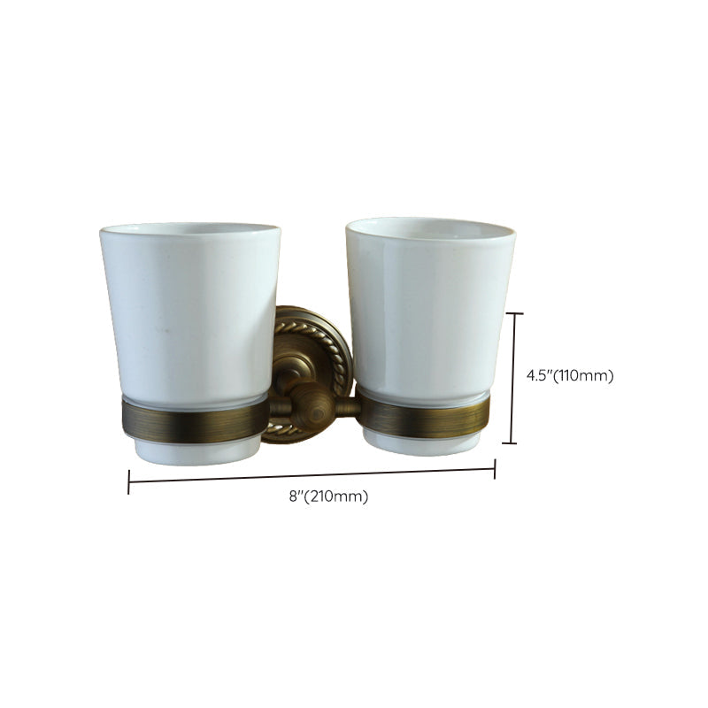 Vintage Brass Bathroom Accessory Set with Shelf and Towel Bar