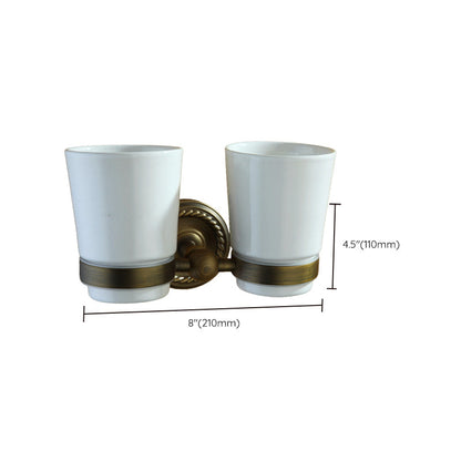 Vintage Brass Bathroom Accessory Set with Shelf and Towel Bar