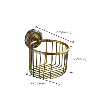 Vintage Brass Bathroom Accessory Set with Shelf and Towel Bar