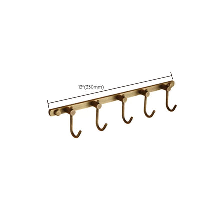 Vintage Brass Bathroom Accessory Set with Shelf and Towel Bar