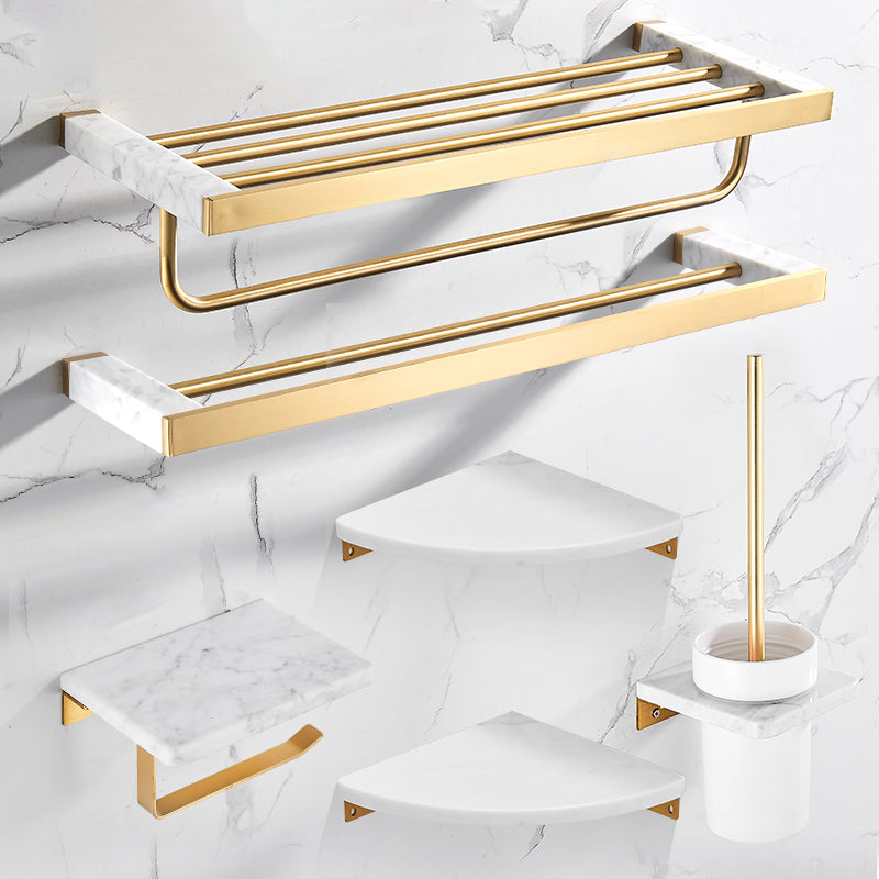 Luxury Gold Bathroom Accessory Set Marble & Metal