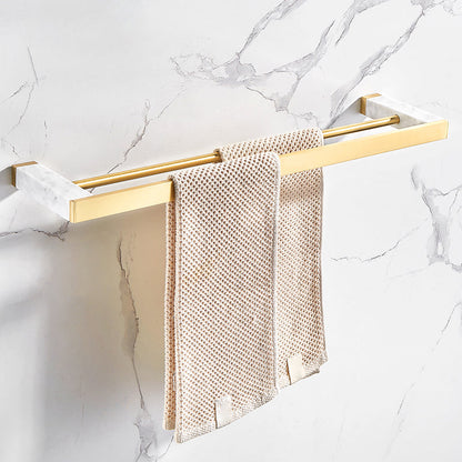 Luxury Gold Bathroom Accessory Set Marble & Metal