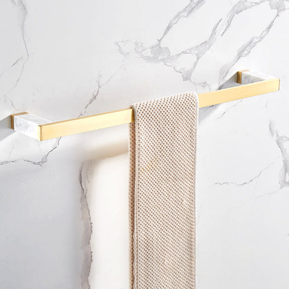 Luxury Gold Bathroom Accessory Set Marble & Metal