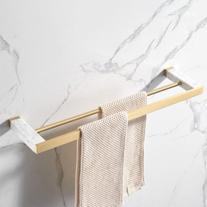 Luxury Gold Bathroom Accessory Set Marble & Metal