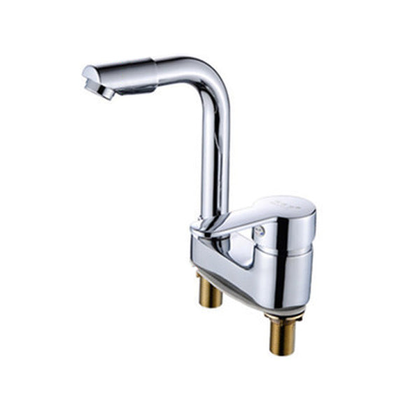 Chrome Finish Bathroom Sink Faucet with Rotating Spout