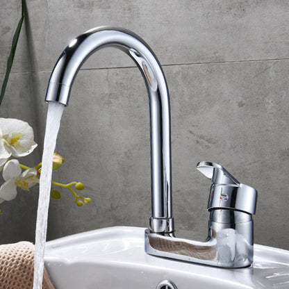 Chrome Finish Bathroom Sink Faucet with Rotating Spout - Cofik