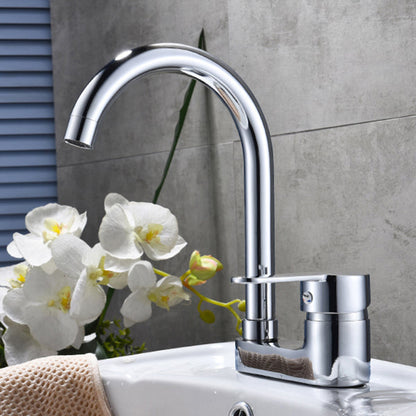 Chrome Finish Bathroom Sink Faucet with Rotating Spout