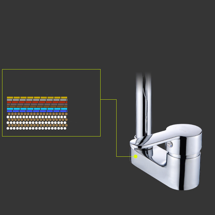 Chrome Finish Bathroom Sink Faucet with Rotating Spout