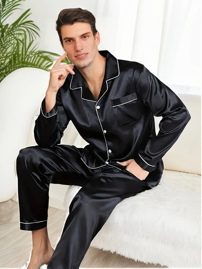 Soft Mens Pajama Set Comfortable Sleepwear