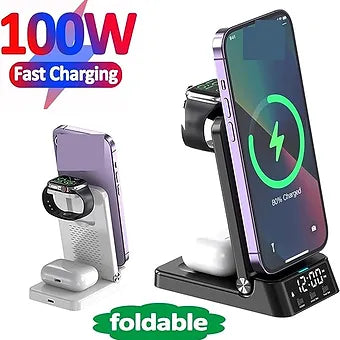 Portable 4-in-1 Phone Holder with Wireless Charger
