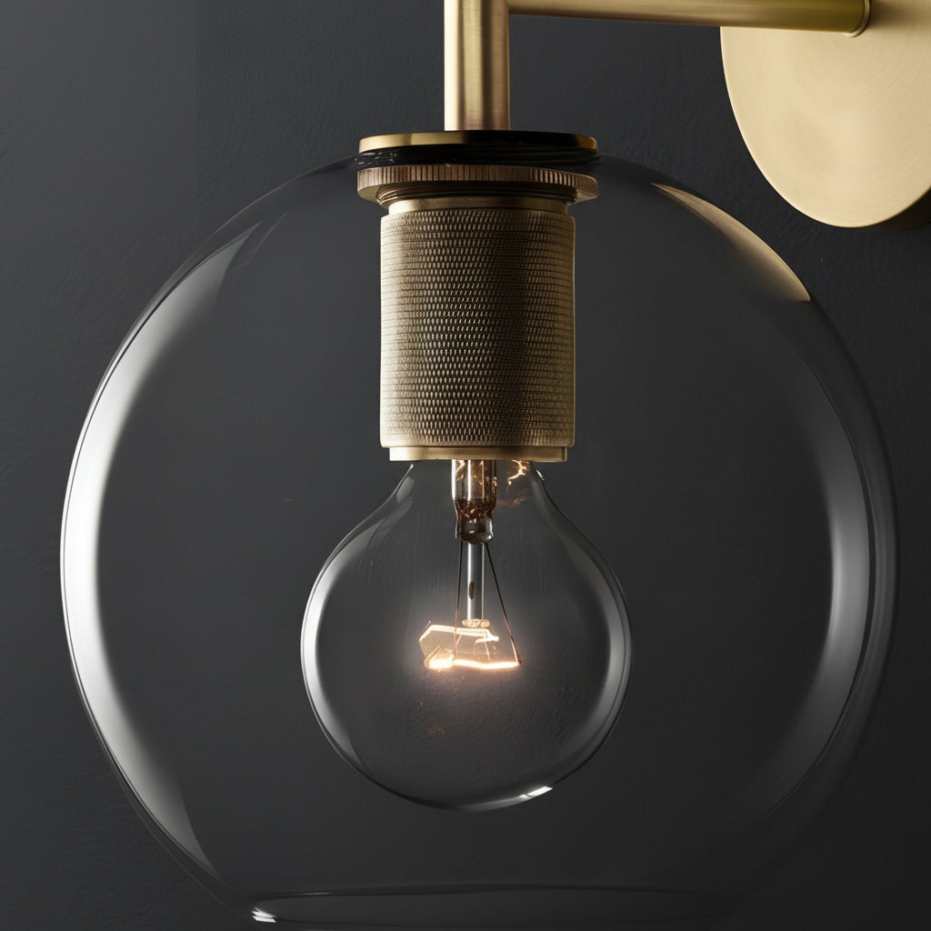 Contemporary Gold Glass LED Wall Light
