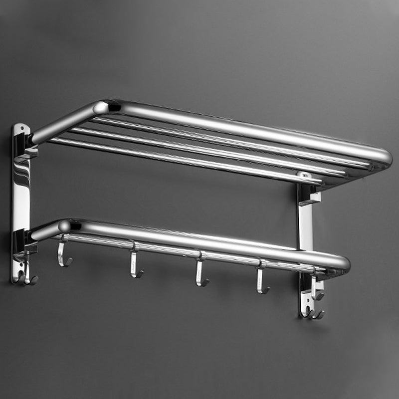 Contemporary Chrome Towel Rack Bathroom Storage Shelf Set