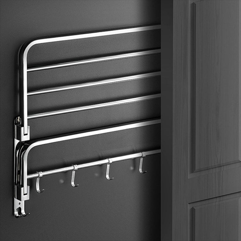Contemporary Chrome Towel Rack Bathroom Storage Shelf Set