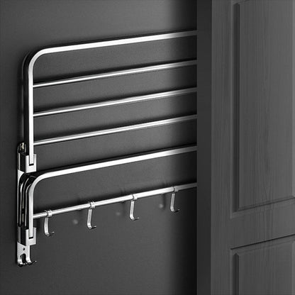 Contemporary Chrome Towel Rack Bathroom Storage Shelf Set