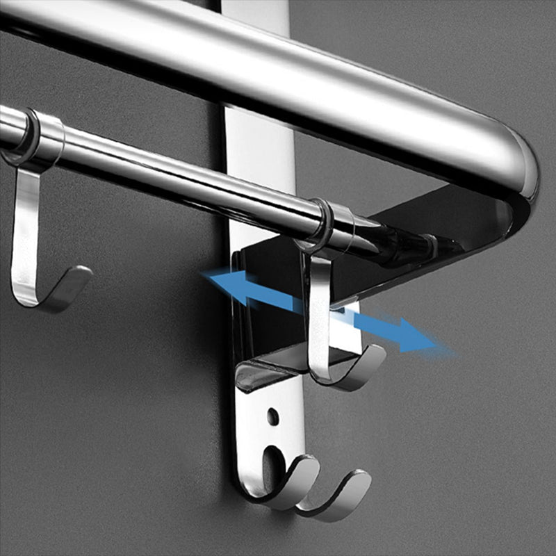 Contemporary Chrome Towel Rack Bathroom Storage Shelf Set