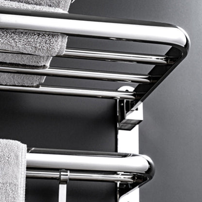 Contemporary Chrome Towel Rack Bathroom Storage Shelf Set