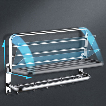 Contemporary Chrome Towel Rack Bathroom Storage Shelf Set