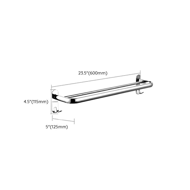 Contemporary Chrome Towel Rack Bathroom Storage Shelf Set - Cofik
