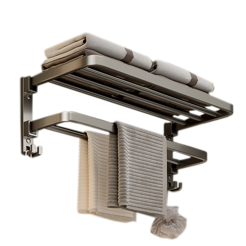 Contemporary Chrome Bathroom Storage Towel Rack Set